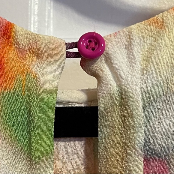 #160 KATE SPADE TULIP WATERCOLOR TIE DYE PELUM BLOUSE SIZE 8 - Picture 6 of 9